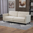 HOMCOM - Canapé-lit convertible moderne - beige-Le système de ressorts ensachés offre une assise plus souple et rebondissante 
