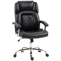HOMCOM - Fauteuil de bureau grand et haut avec coussin à ressorts - capacité de 400 lbs-Coussin épais avec ressorts ensachés offrant un confort de type canapé pour le travail toute la journée 