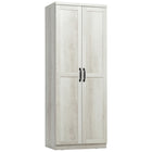 HOMCOM - Armoire de cuisine avec portes et étagères réglables - blanc vieilli-L'étagère à 5 niveaux offre beaucoup d'espace pour les casseroles, les poêles, les produits secs ou les appareils électroménagers 