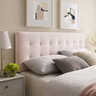 Modway - Lily Biscuit Touffé Performance Velvet Tête de lit complète, Rose-Tissu résistant aux taches durable
