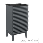 Modway - Render 18" Vanette de salle de bain - Gris Noir-Étagère de rangement réglable