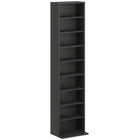 HOMCOM - Armoire de rangement multimédia à 9 niveaux - 55.1 po H - noir-Peut contenir jusqu'à 260 CD sur neuf étagères