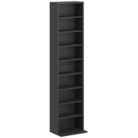 HOMCOM - Armoire de rangement multimédia à 9 niveaux - 55.1 po H - noir-Peut contenir jusqu'à 260 CD sur neuf étagères