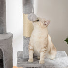 PawHut - Arbre à chat géant 94 po-102 po, tour haute jusqu’au plafond, gris clair-Conception peu encombrante pour s'adapter à n'importe quel espace de votre maison 