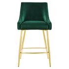 Modway - Discern Performance Velvet Tabouret de comptoir - Vert-Coussinets de pied non marqués