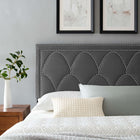 Modway - Greta Performance Velvet Tête de lit jumelée, Charbon de bois-3 Positions de montée