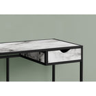 Monarch Specialties - 7571 Bureau 42 po - Faux Marbre Blanc/Metal Noir-Design compact et style contemporain idéal pour les petits bureaux à domicile