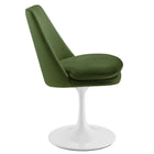 Modway - Lippa Salle à manger pivotante Performance Velvet Fauteuil d’appoint - Vert mousse blanche-Anneau en plastique en caoutchouc pour la protection des planchers