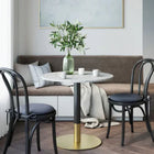 Plata Import - Table de salle à manger ronde Ruby de Silver Import - Blanc-Dessus en faux marbre (pierre)