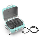 Kenmore - Barbecue de table rétro à 2 brûleurs - turquoise-Boîtier de combustion de 18 po x 15 po.