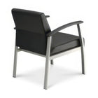 TygerClaw - Chaise d'invité ergonomique à dossier bas avec accoudoirs-Le design élégant noir et argent sublime tout bureau ou salle d'attente