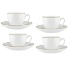 Maxwell & Williams - Blanc et Doré Demi - Tasse et Soucoupe - 90 ml - Paquet de 4-Lavage des mains recommandé