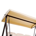 Outsunny - Balancelle de porche 3 places robuste avec auvent inclinable, beige-Coussins rembourrés épais de 3,25 po et 2 oreillers ronds offrent un confort d’assise supplémentaire
