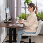 HOMCOM - Chaise d’ordinateur pivotante à 360-degrés sans accoudoirs - blanc crème-Siège pivotant à 360 degrés et roulettes PU pour se déplacer facilement sur divers types de sol