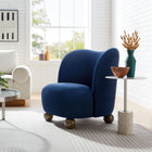 Modway - Monroe Performance Velvet Chaise d’accent - Noyer bleu minuit-Rembourrage en mousse dense