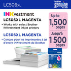Brother - LC506XLYS Cartouche d’encre jaune authentique à haut rendement-Les cartouches d’encre magenta à haut rendement LC506XLMS authentiques de Brother offrent des résultats fiables et constants