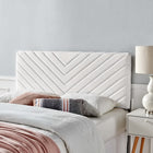 Modway - Alyson Chenal angulaire touffé Performance Velvet Tête de lit King / King de Californie, Blanc-Rembourrage en velours polyester Performance