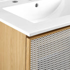 Modway - Calla 24" perforé Métal Vanette de salle de bain - Chêne blanc-8