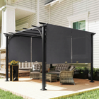 Outsunny - Pergola rétractable 10 pi l x 10 pi L - UPF50+ pergola de jardin extérieure-Auvent en polyester avec revêtement PA pour une protection solaire UPF50+