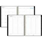 Five Star Style - Agenda scolaire hebdomadaire/mensuel 2026-2027 - 11 po H x 9 po l - triangles noir et or - bilingue-12 mois de planification académique hebdomadaire/mensuelle