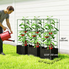 Outsunny - lot de 3 cages à tomates avec sacs de culture de 13,5 gallons-Structure modulaire permettant d'agencer ou de combiner librement les jardinières pour s'adapter à différents espaces de jardin
