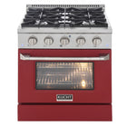 Kucht - 30 po Série KDF Cuisinière Pro Style au gaz propane - Acier inoxydable/Rouge-Four à convection extra-large de 4,2 pi³ avec configuration à 5 grilles et grande fenêtre de four pour une visibilité accrue et une cuisson polyvalente