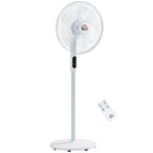 HOMCOM - Ventilateur sur pied 51 po H avec tête inclinée et minuterie pour chambre - blanc-Dispose de 3 vitesses (élevée, moyenne, basse) 