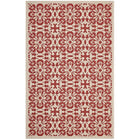 Modway - Ariana Treillis floraux vintage à l’intérieur et à l’extérieur Tapis de 5 pi l x 8 pi L - Rouge et beige-Tapis vintage à treillis floraux