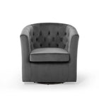 Modway - Prospect Touffe Performance Velvet Fauteuil pivotant - Charbon de bois-Capacité de poids maximale : 300 lb