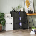 HOMCOM - Armoire de bureau verticale à 3 tiroirs - effet bois noir-Le style moderne avec effet bois complète la décoration du bureau 