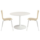 Modway - Revolve 3 pièces Ensemble à manger - White Natural-Chaises : siège en contreplaqué massif