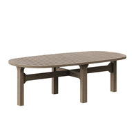 Modway - Saratoga Ovale Terrasse extérieure Bois de teck Table basse - Gris vieilli-Table basse en bois de teck