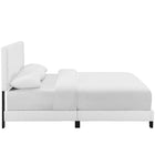 Modway - Amira Tissu rembourré Lit plein, Blanc-Sommier requis (non inclus)