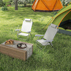 Outsunny - Ensemble de 2 chaises de camping portables, gris clair-Se plie lorsqu'elle n'est pas utilisée pour un rangement facile  