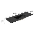 Modway - Energize 48" Vanette de salle de bain - Noir blanc cerise-Portes doubles à fermeture douce