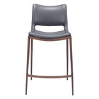 Zuo - Ace Tabouret de comptoir - Dark Gris/Noyer - Ensemble de 2-Tissu en faux cuir doux et durable