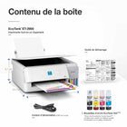 Epson - Imprimante multifonction couleur sans fil EcoTank ET-2900 à réservoirs d’encre géants - Blanc-Technologie d’impression sans chaleur Epson avec une tête d’impression permanente unique conçue pour durer toute la vie de l’imprimante, fiabilité de niveau professionnel avec un cycle de service plus robuste que celui de sa prédécesseure