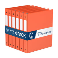 Davis Group Super économie, Reliure à anneaux ronds 1 po, paquet de 6 – Orange-3 Reliure À Anneaux