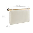 Modway - Anela Fixé au mur Chenille recouverte Tête de lit jumelée, Crème naturelle-Oreiller rembourré