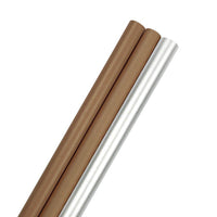 JAM PAPER - Papier d'emballage kraft assorti - 87,5 pi² - Kraft argenté et brun - Paquet de 3-Couleur : Rayures et unis Kraft argentés
