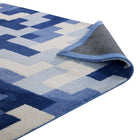 Modway - Andela Mosaïque de blocs imbriqués Tapis de 5 pi l x 8 pi L - Bleu clair et foncé multicolores-Résistant aux taches / Facile à nettoyer