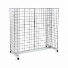 Wamaco - Kit de base pour gondole avec Quatre panneaux grillagés 2 x 6 pieds - Chrome-Kit tout-en-un - Inutile de chercher quelles pièces de grille s'assemblent entre elles, car une fois monté, ce kit constitue un présentoir gondole fonctionnel.