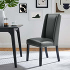 Modway - Baron Cuir végane Chaise à manger - Gris-Rembourrage en mousse dense