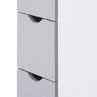HOMCOM - Armoire de salle de bain étroite avec tiroir et étagères ouvertes - blanc, gris-Peut être fixé au mur pour plus de stabilité   