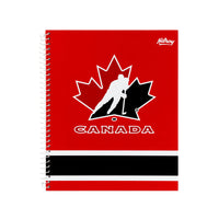 Hilroy - Cahier primaire Hockey Canada – 10 ½ po H x 8 ⅝ po l – Rouge/Noir-Couverture rigide résistante 