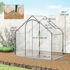 Outsunny - Serre de jardin 6 pi L x 3,3 pi l x 5,5 pi H avec porte et fenêtre, housse plastique transparente-Porte avant zippée et fenêtre supérieure de l'abri de serre pour un accès facile et une bonne circulation de l'air  
