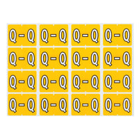 Pendaflex − Étiquettes de classement à onglet sur le côté A à Z de couleur jaune − Q − paquet de 240-Compatibles avec les étiquettes de la série Datafile L8701