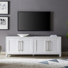 Hudson&Canal - Meuble TV Chabot pour téléviseurs jusqu'à 75" - Blanc-Caractéristiques assemblage facile