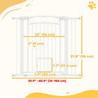 PawHut - Porte pour Chien avec Porte pour Chat et 2 Kits d'Extension - 30"-41" L x 38" H-Mécanisme de verrouillage facile avec une légère pression