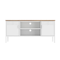 Manhattan Comfort - Meuble TV moderne Landen 47,3 po - Blanc-Meuble TV moderne en métal pour salon